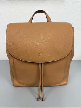 Tory Burch Cognac Pebbled Leather Backpack